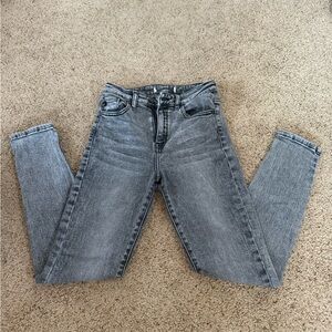 KanCan Women's Charcoal Straight Leg Jeans